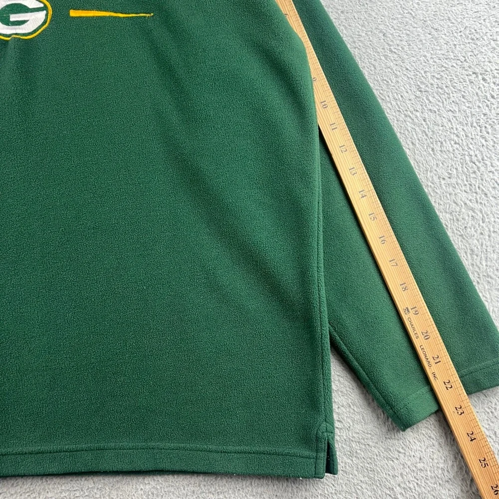 Active Green Bay Packers Fleece Sweatshirt Mens Large Green Embroidered Pullover